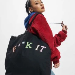 Mister Tee Tasche Fuck It Oversize Canvas Tote In Schwarz