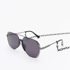 URBAN CLASSICS Herren Sonnenbrille Sunglasses Karphatos With Chain In Schwarz
